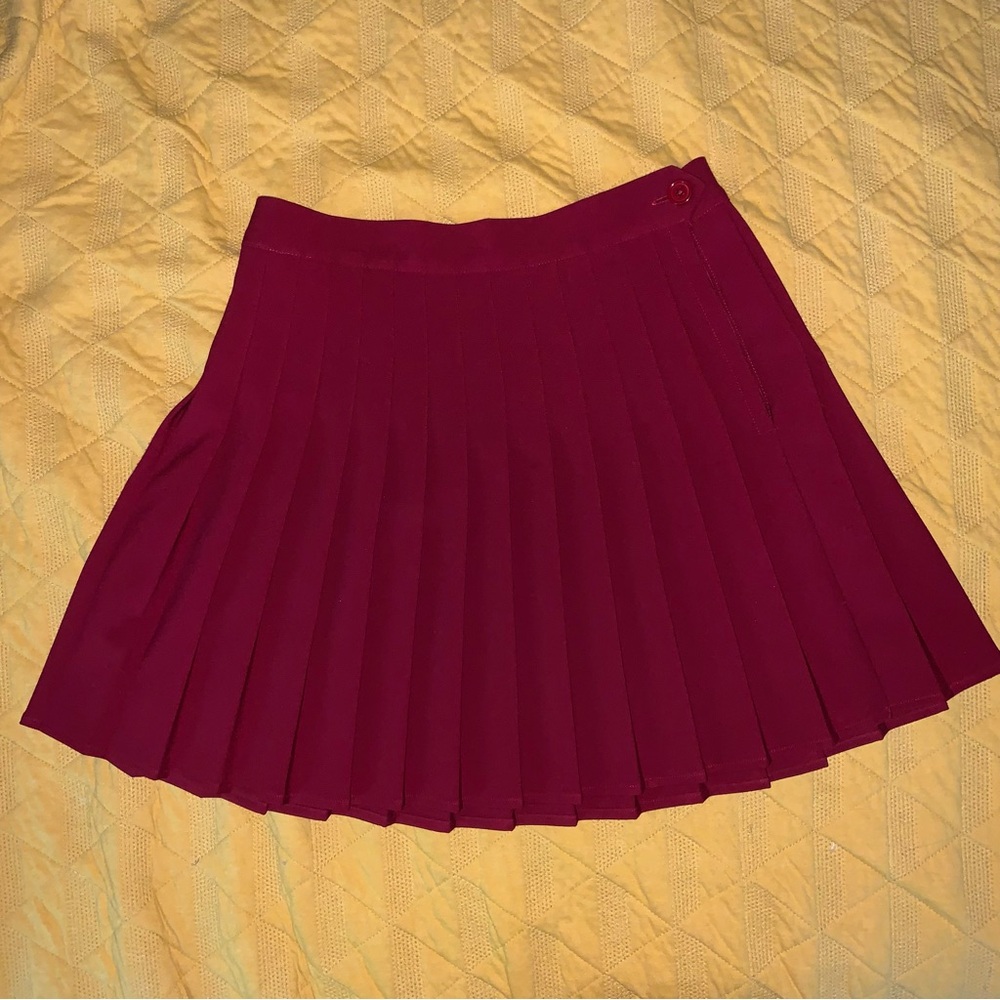 Modcloth Red Pleated Tennis Mini Skirt